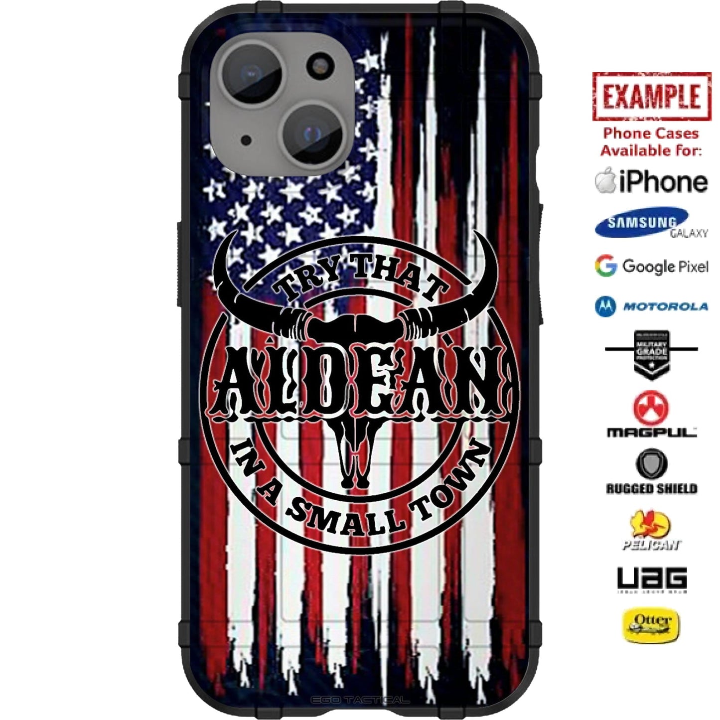 Support Jason Aldean Try That In A Small Town Tattered & Torn Reversed US Flag Custom Printed Case Design for Apple, Samsung, Google & Motorola Phone Models