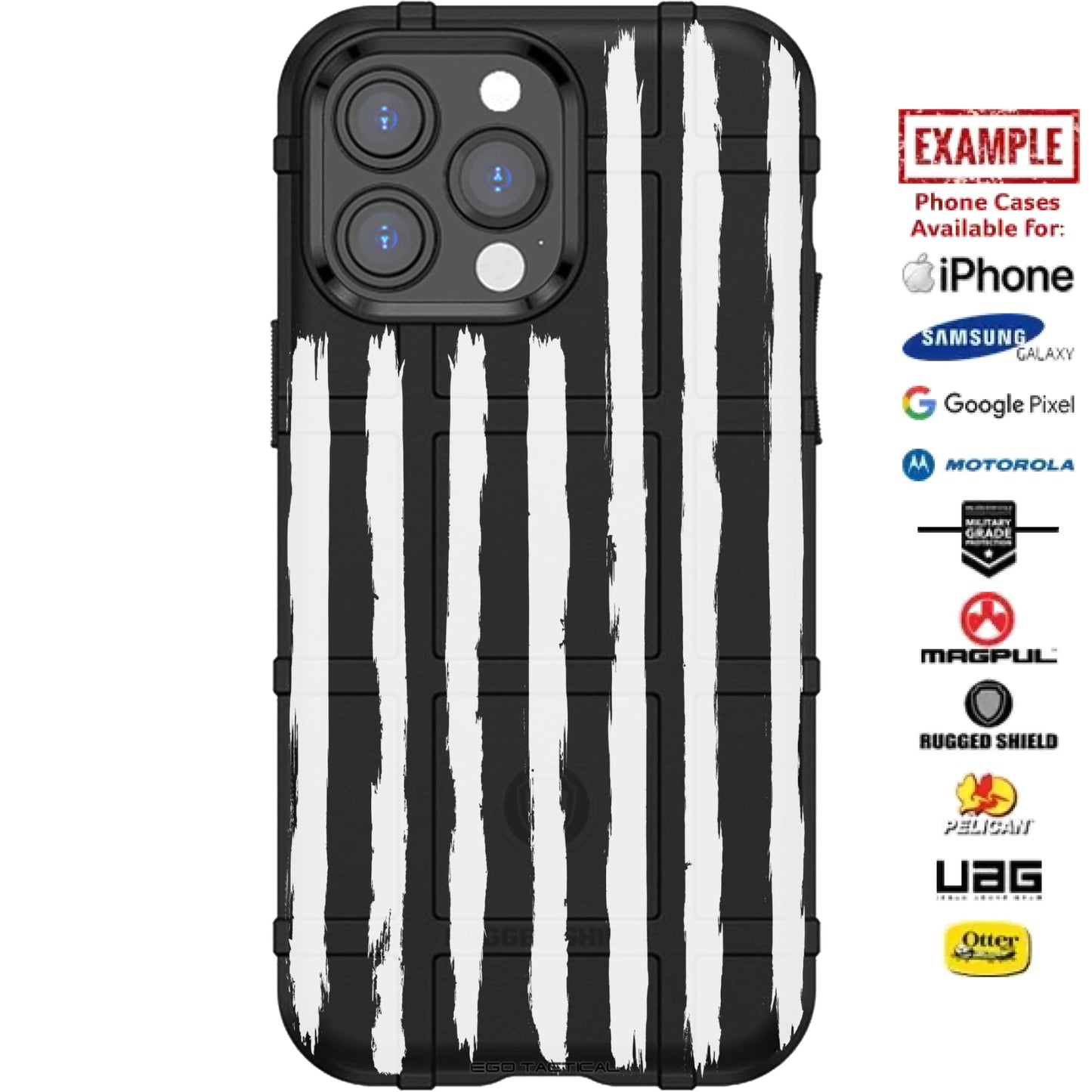 Starless Tattered 13-Stripes Custom Printed Case Design for Apple, Samsung, Google & Motorola Phone Models