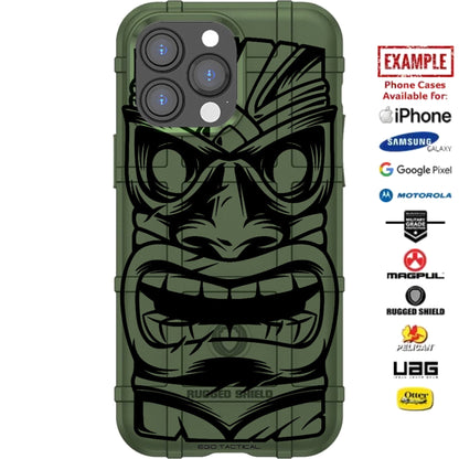 Polynesian Hawaiian Tiki God Mask Custom Printed Case Design for Apple, Samsung, Google & Motorola Phone Models