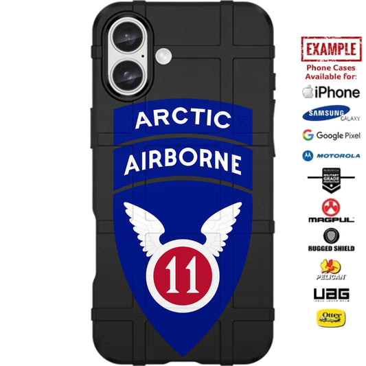 U.S. Army 11th Airborne Arctic Division Patch Custom Printed Case Design for Apple, Samsung, Google & Motorola Phone Models