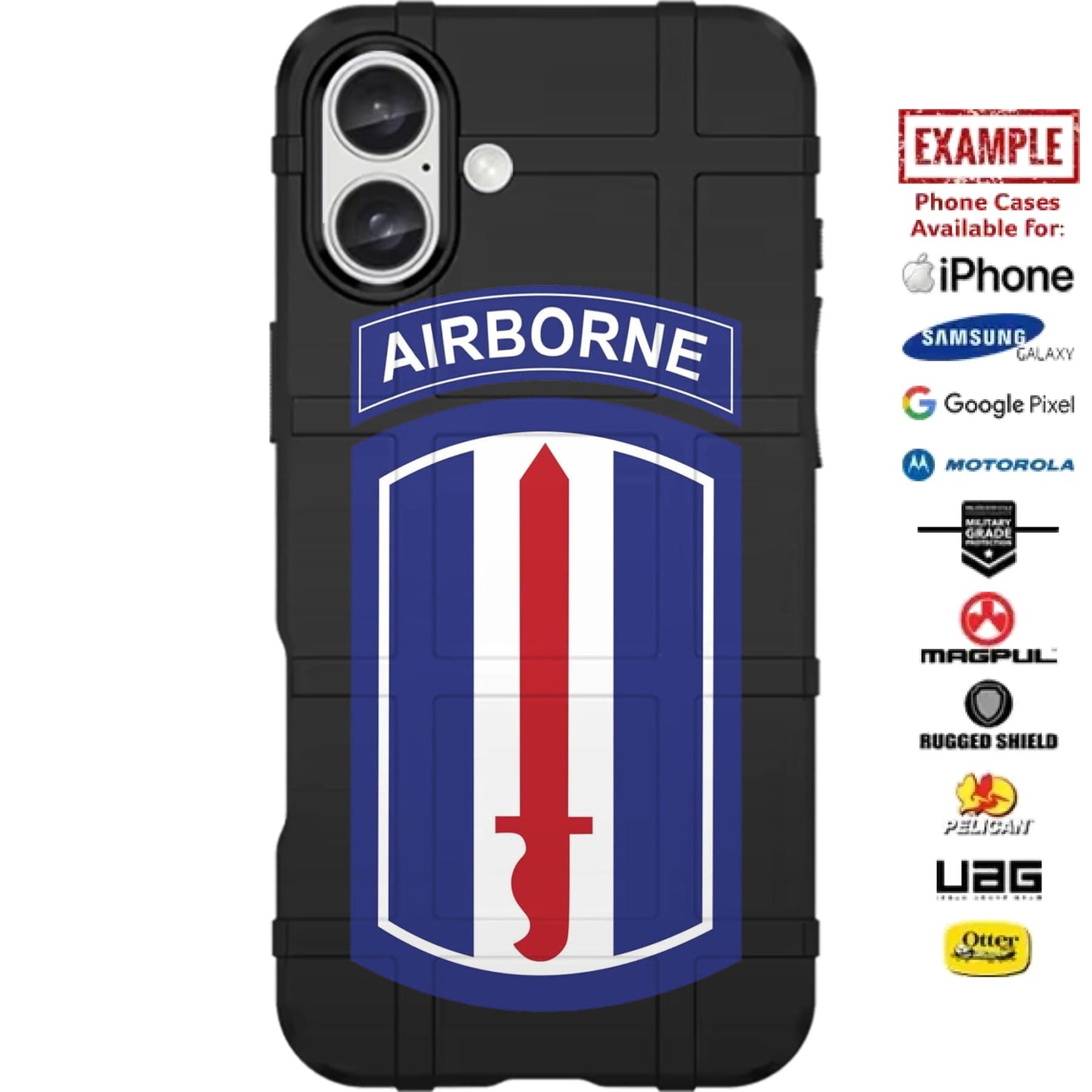 U.S. Army 193rd Airborne Patch Custom Printed Case Design for Apple, Samsung, Google & Motorola Phone Models