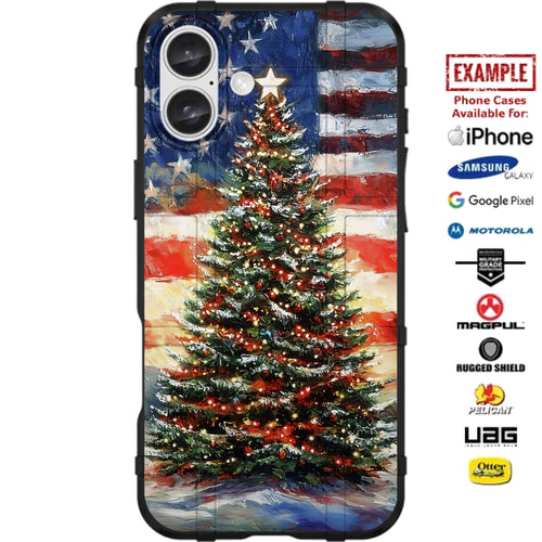 Special Edition 2025 Christmas Tree Flag Design Custom Printed Case Design for Apple, Samsung, Google & Motorola Phone Models