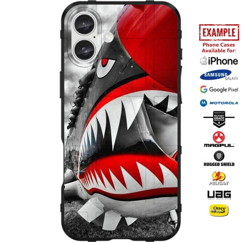 P-40E Kittyhawk Curtiss Warhawk Flying Tigers Army Air force WWII Subdued Custom Printed Case Design for Apple, Samsung, Google & Motorola Phone Models