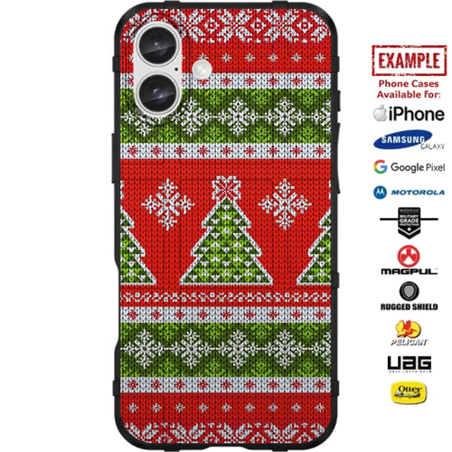 Christmas Red Ugly Sweater Custom Printed Case Design for Apple, Samsung, Google & Motorola Phone Models