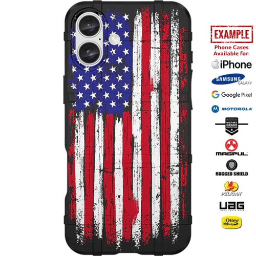 Tattered Old Glory, Red White Blue US American Flag Custom Printed Case Design for Apple, Samsung, Google & Motorola Phone Models