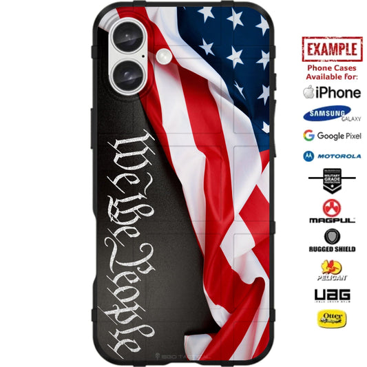 We the People Waving US Flag Custom Printed Case Design for Apple, Samsung, Google & Motorola Phone Models
