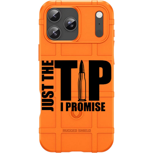 Orange Rugged Shield TPU Case with MagSafe Ring - Just the Tip Design for iPhone 17 Pro & 17 Pro Max phone models