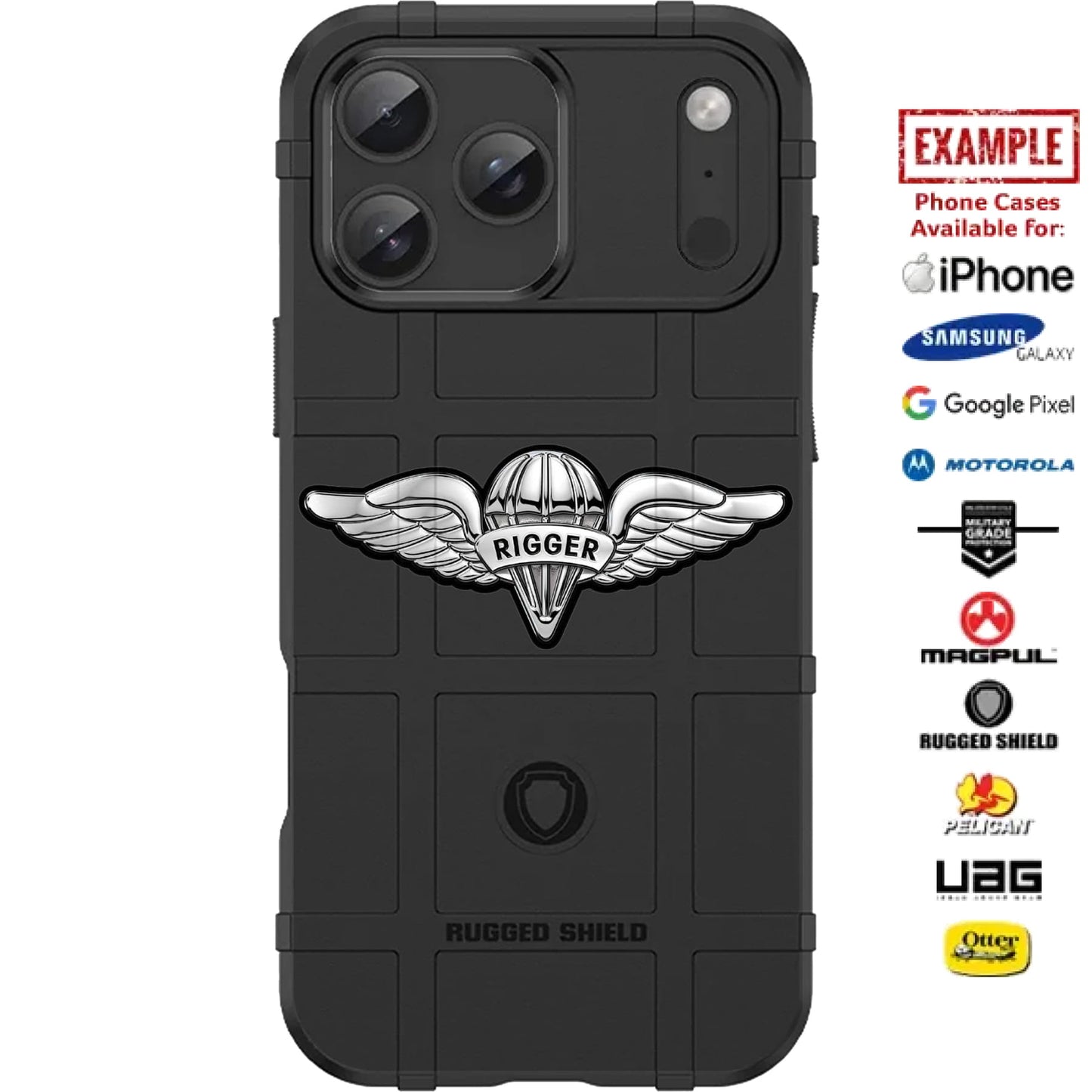 Army Parachute Riggers Badge Airborne Custom Printed Case Design for Apple, Samsung, Google & Motorola Phone Models