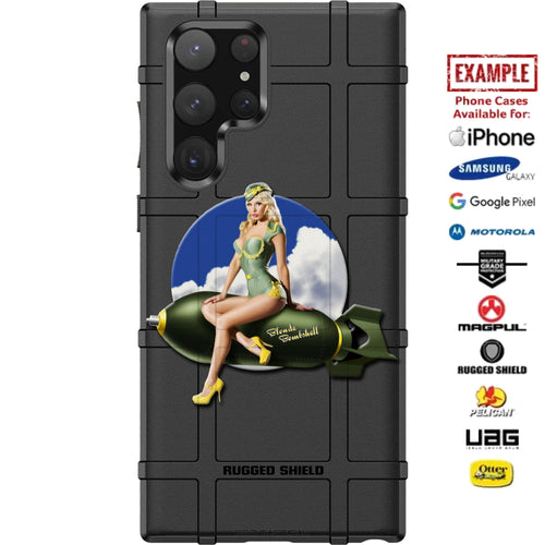 Blonde Bombshell Aircraft Nose Art Custom Printed Case Design for Apple, Samsung, Google & Motorola Phone Models