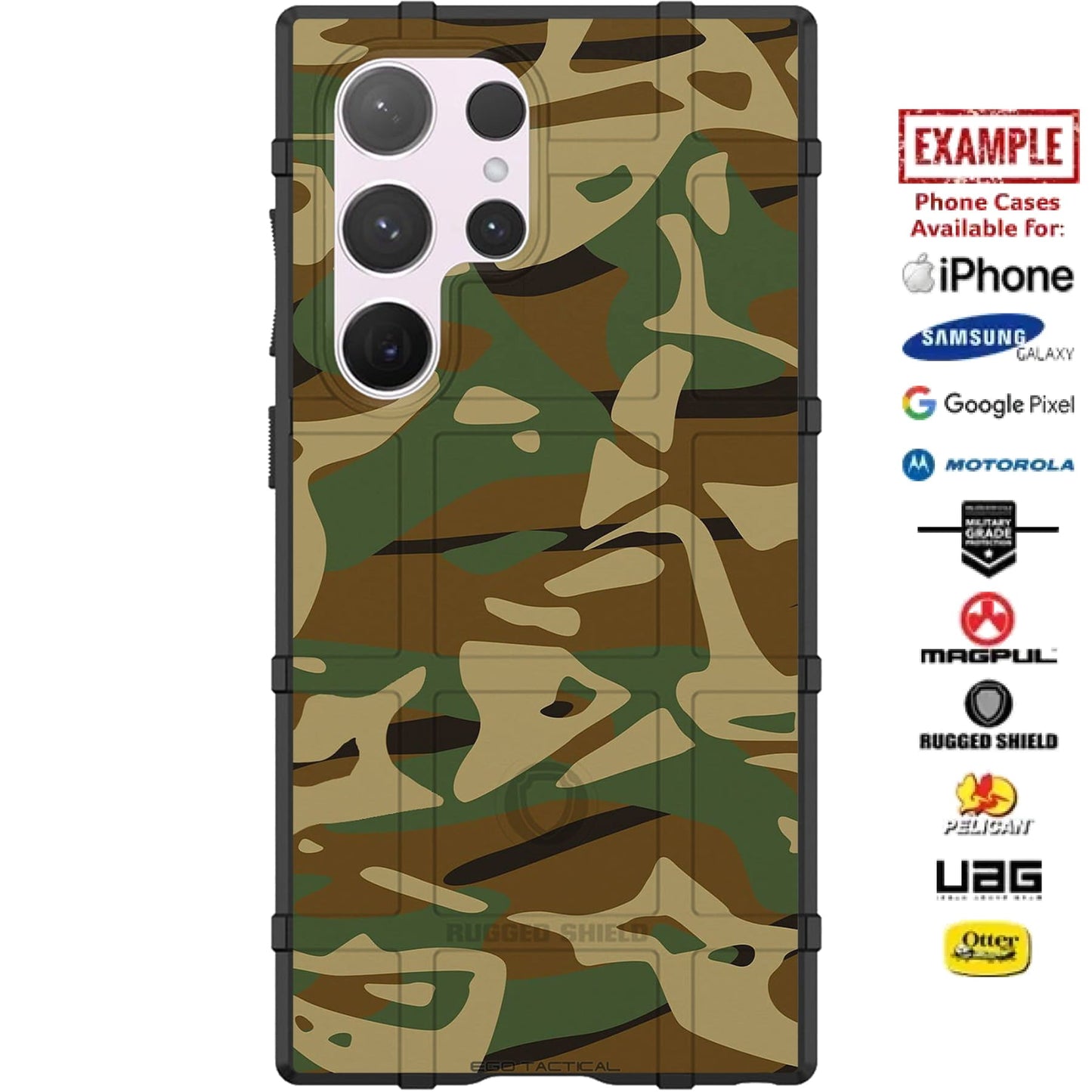 Woodland Camouflage Alternate Style Pattern Custom Printed Case Design for Apple, Samsung, Google & Motorola Phone Models