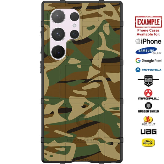 Woodland Camouflage Alternate Style Pattern Custom Printed Case Design for Apple, Samsung, Google & Motorola Phone Models