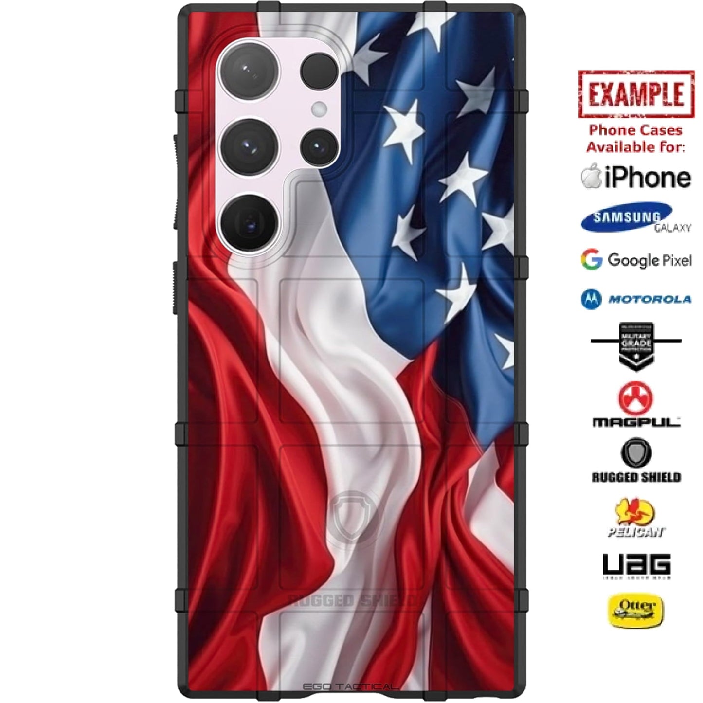 Flag Day 2025 USA Flag Waving Special Edition Custom Printed Case Design for Apple, Samsung, Google & Motorola Phone Models