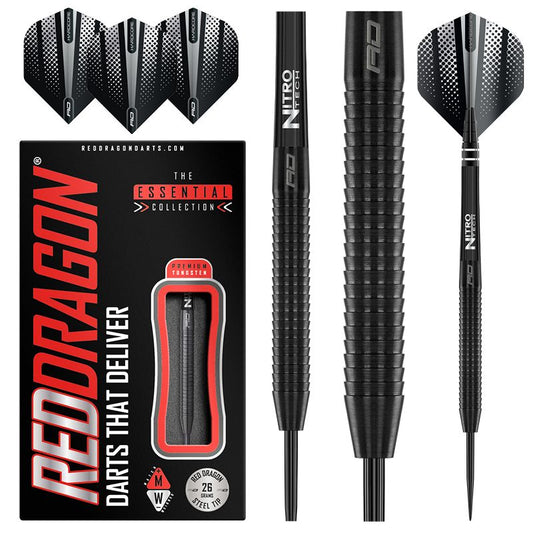 RED DRAGON - Razor Edge Black Darts - 85% Tungsten - 26g