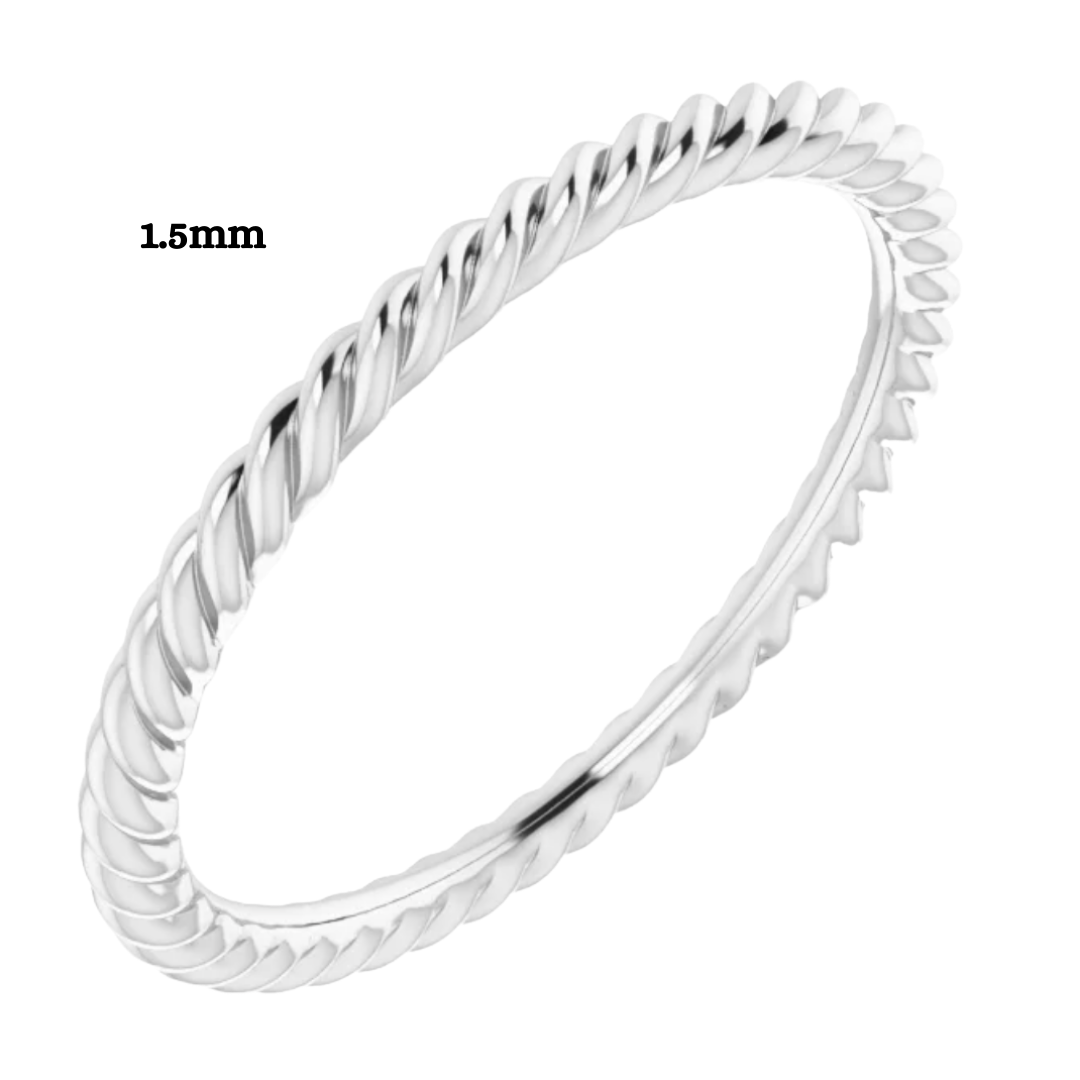14k Gold Skinny Rope Eternity Band