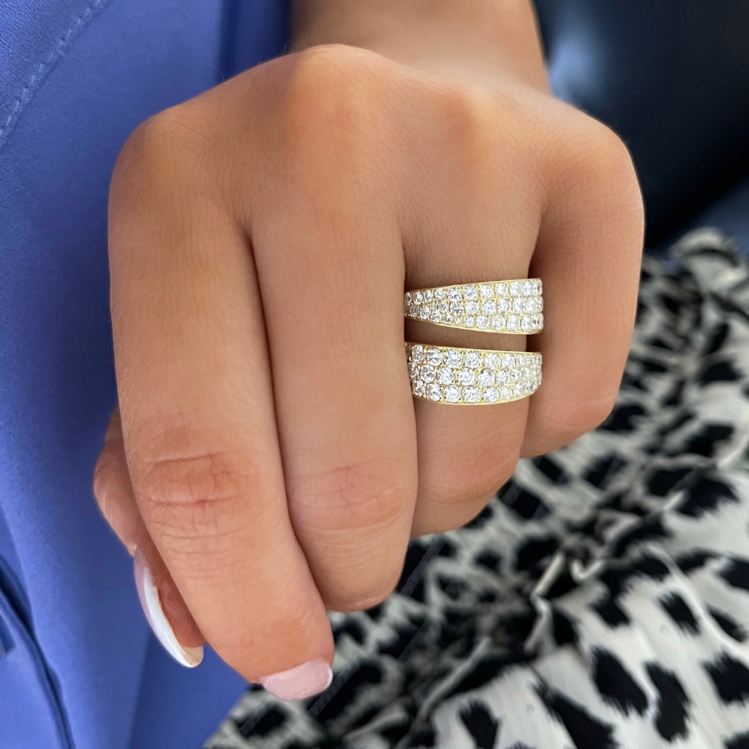 Jessie Pave Diamond Crossover Ring