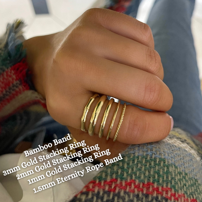 14k Gold Skinny Rope Eternity Band
