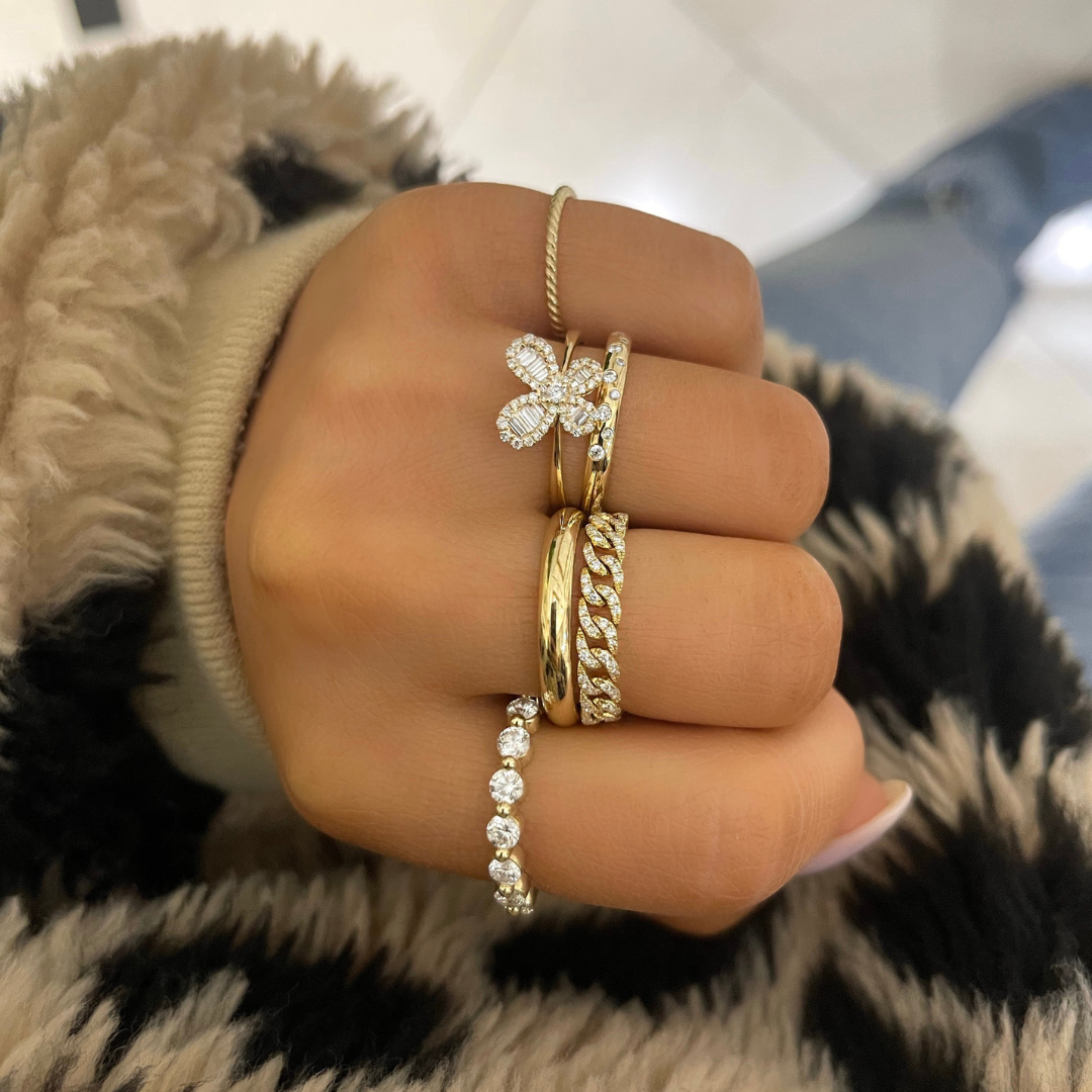 14k Gold Skinny Rope Eternity Band