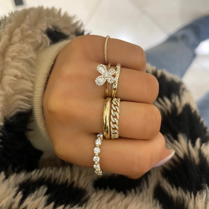 14k Gold Skinny Rope Eternity Band