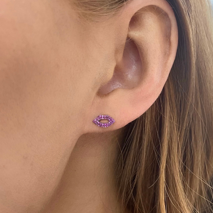 Kiss Kiss Ruby Lips Stud Earrings