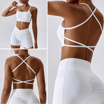 Backless Strappy Workout Sports Bra