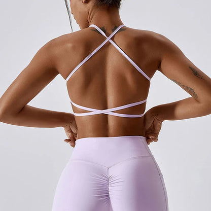 Backless Strappy Workout Sports Bra