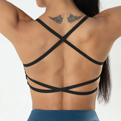 Backless Strappy Workout Sports Bra