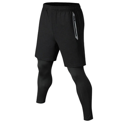 Men Sports Trouser 2 In 1 Compression Baselayer