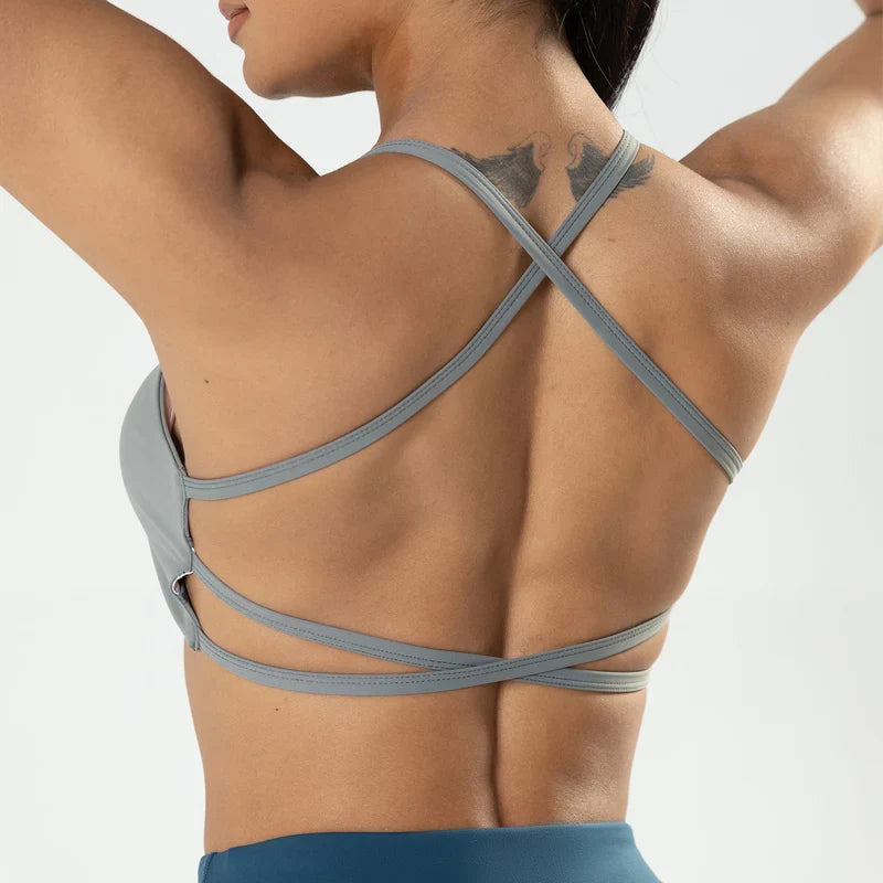 Backless Strappy Workout Sports Bra