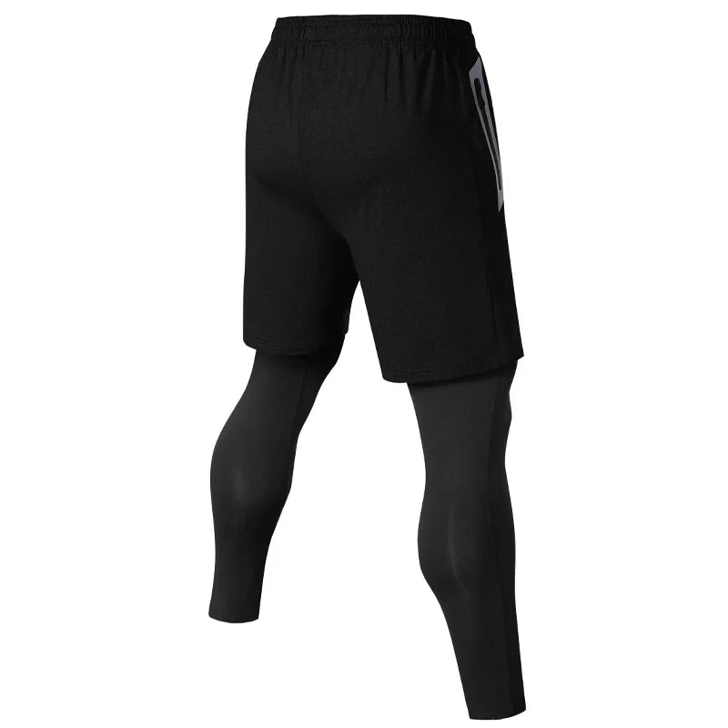 Men Sports Trouser 2 In 1 Compression Baselayer