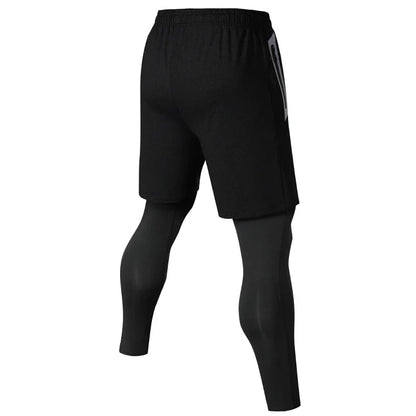 Men Sports Trouser 2 In 1 Compression Baselayer