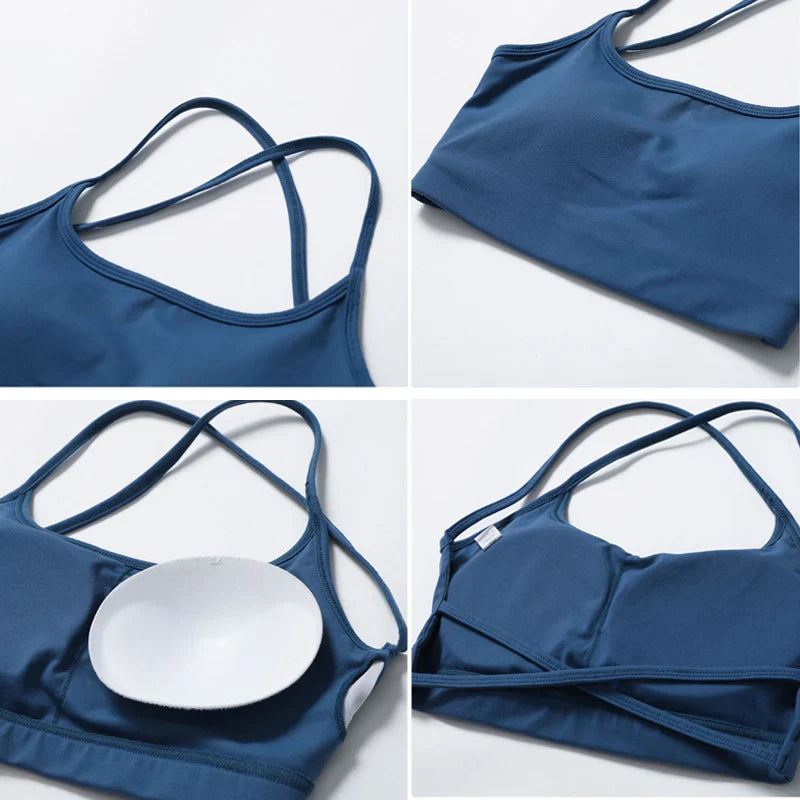 Backless Strappy Workout Sports Bra