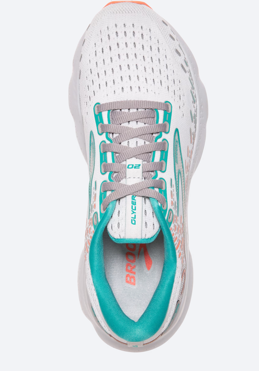 Brooks Womens Glycerin 20 Wide- Oyster/Latigo Bay/Coral (1203691D061)
