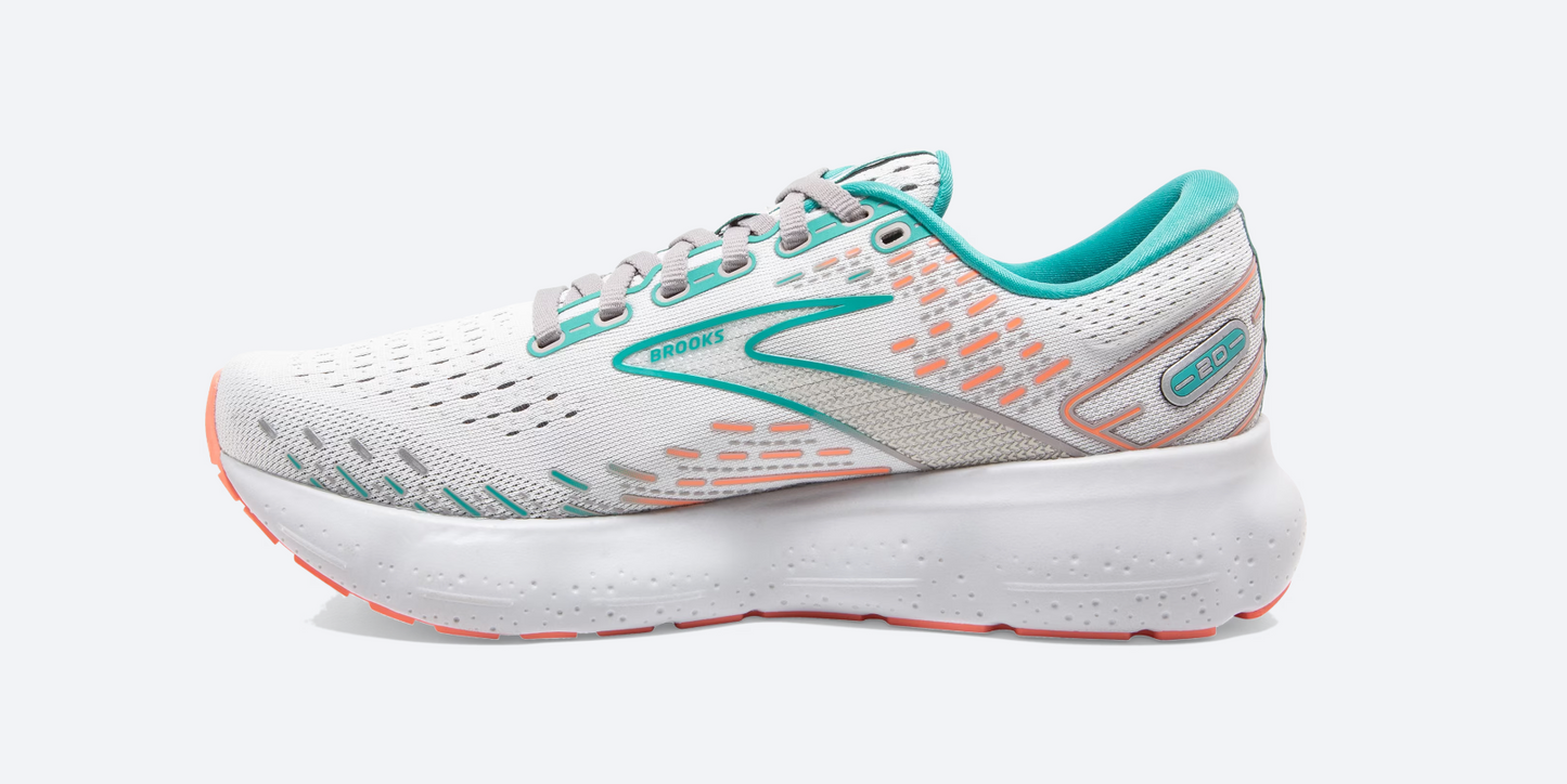 Brooks Womens Glycerin 20 Wide- Oyster/Latigo Bay/Coral (1203691D061)