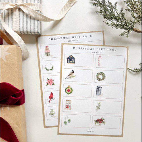 CHRISTMAS GIFT TAG STICKERS