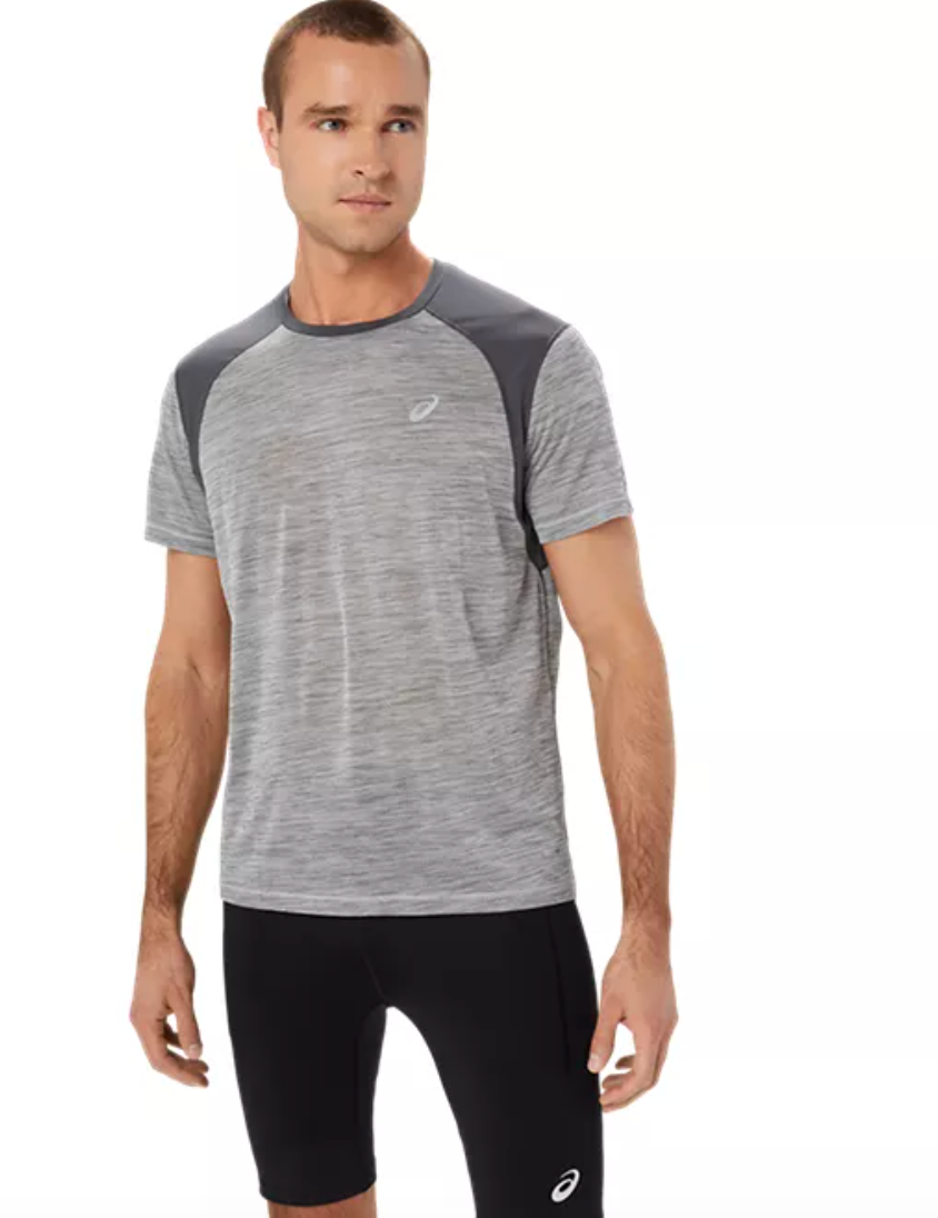 ASICS Men's Road SS Top -  Piedmont Grey/Dark Grey (2011C992.020)
