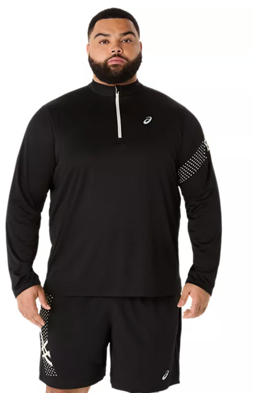ASICS Men's Icon Long Sleeve 1/2 Zip Black (2011D459)