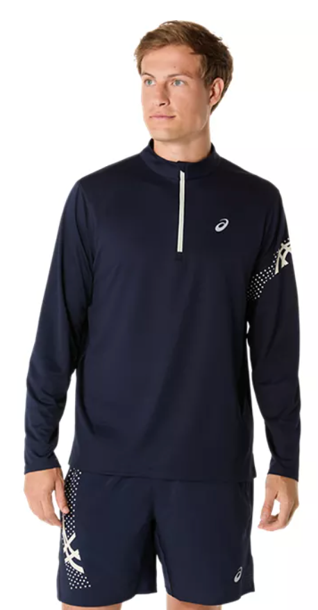 ASICS Men's Icon Long Sleeve 1/2 Zip Midnight (2011D241)