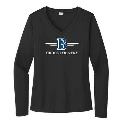 Bromfield Cross Country - Women's Long Sleeve Performance V-Neck Tee (LST353LS)