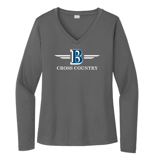 Bromfield Cross Country - Women's Long Sleeve Performance V-Neck Tee (LST353LS)