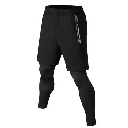 Men Sports Trouser 2 In 1 Compression Baselayer