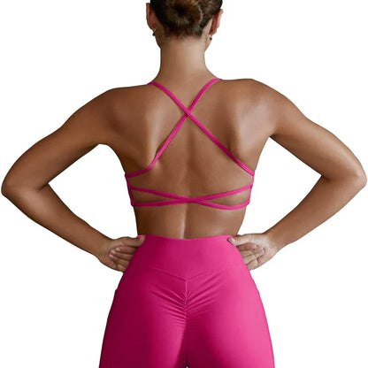 Backless Strappy Workout Sports Bra