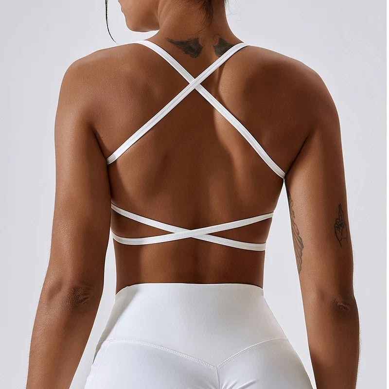 Backless Strappy Workout Sports Bra