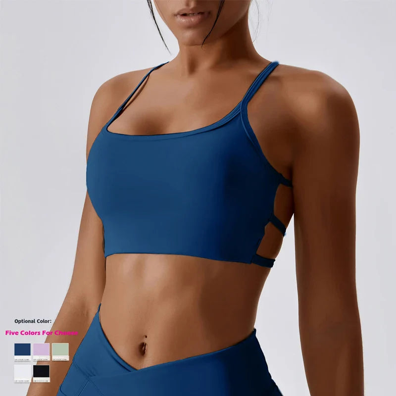Backless Strappy Workout Sports Bra