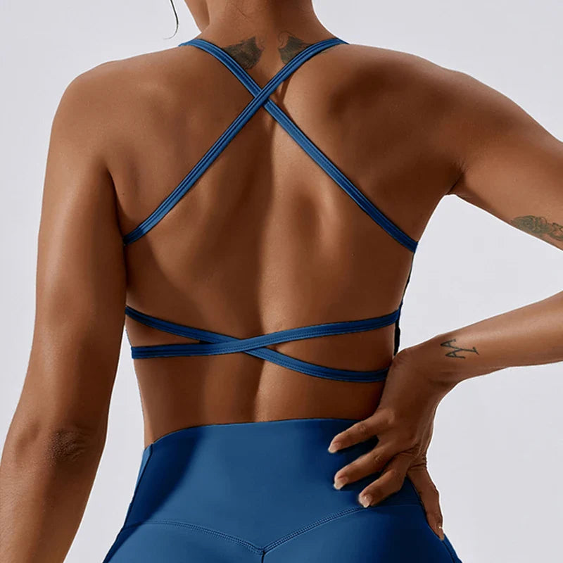Backless Strappy Workout Sports Bra