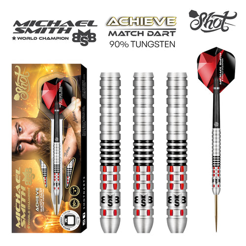 SHOT - Michael Smith Achieve Match Darts - 90% Tungsten - 25g