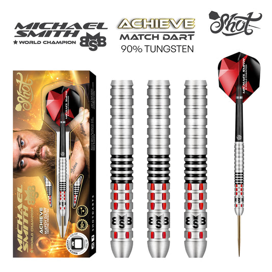SHOT - Michael Smith Achieve Match Darts - 90% Tungsten - 25g