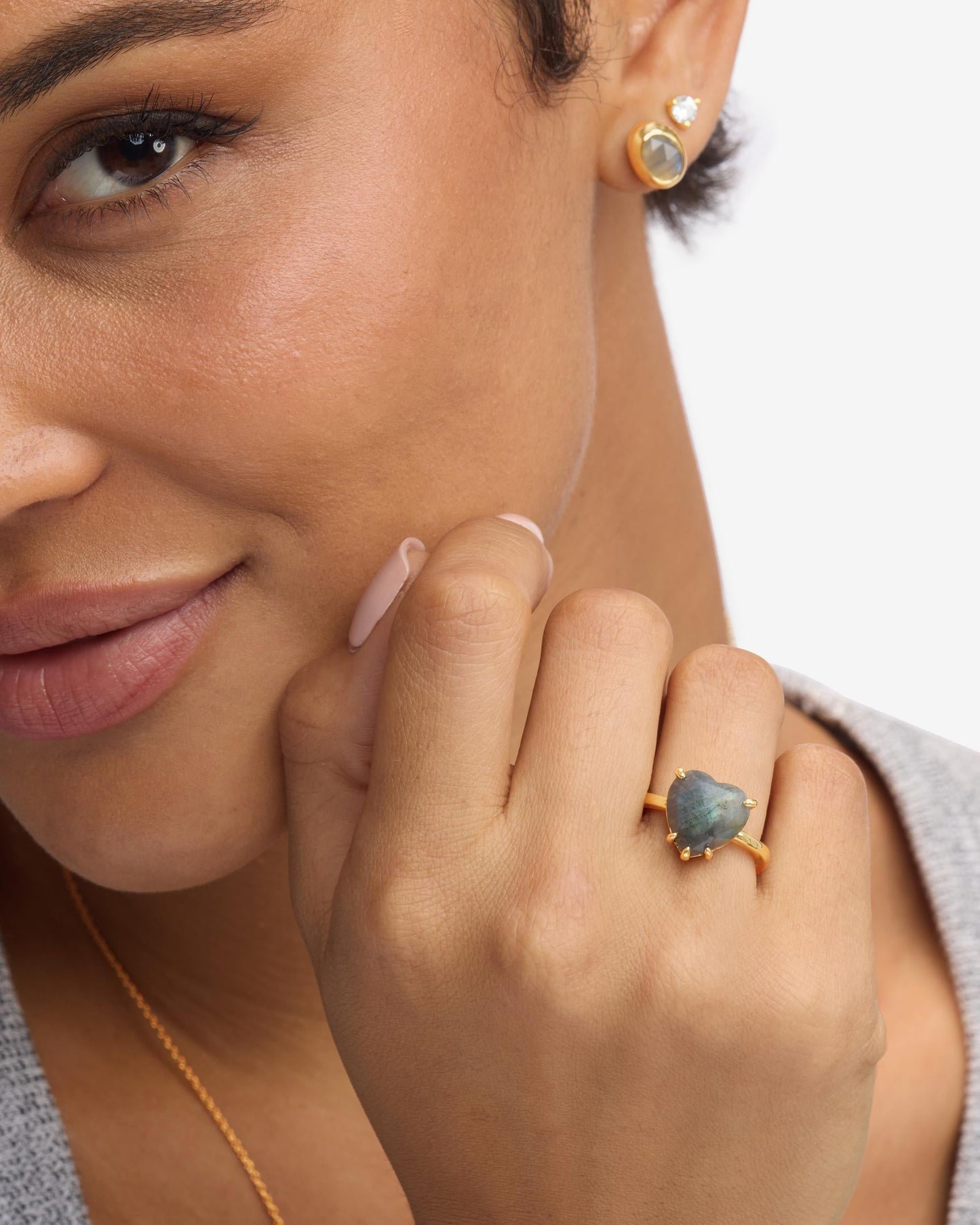 The Allison Heart Ring - Gold|Labradorite