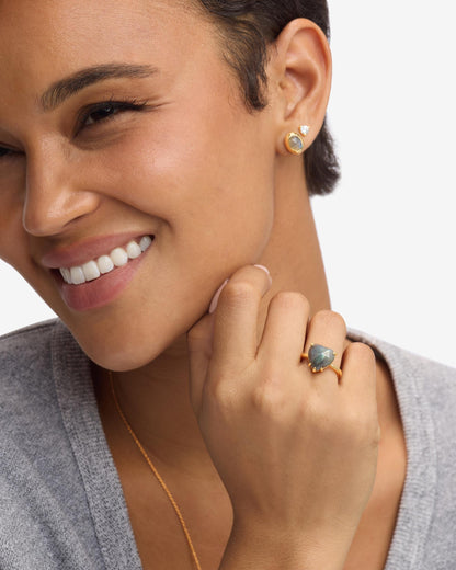 The Allison Heart Ring - Gold|Labradorite