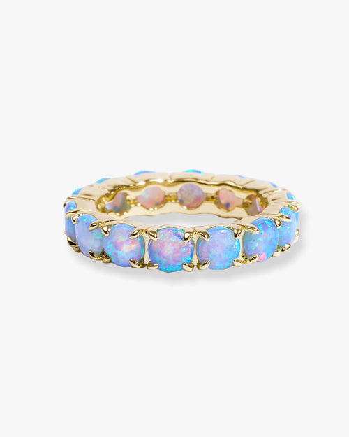 Grand Heiress Ring 4mm - Gold|Blue Opal