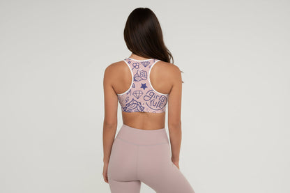 GymBumUK Girl Power Padded Sports Bra